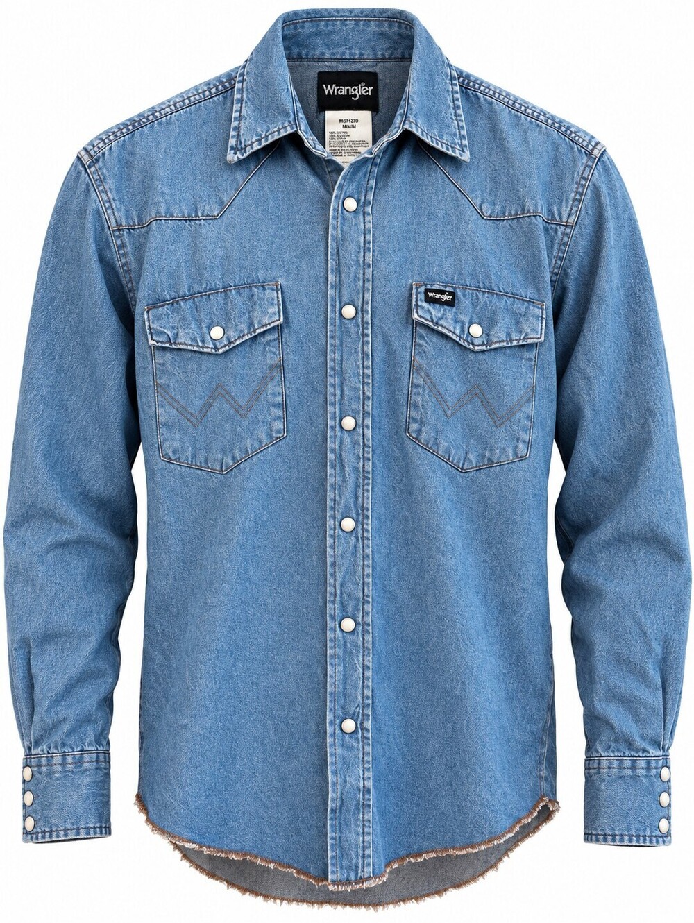 Wrangler MS7127D Cowboy Cut Western Denim Pearl Snap Shirt Men’s M